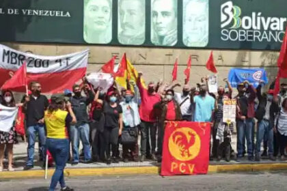 Wahlkampf vor der Zentralbank in Caracas. Foto: Tribuna Popular