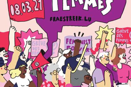 Luxemburger Frauenstreik 2021. Plakat: JIF