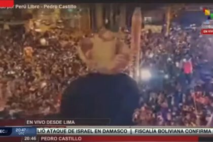 Pedro Castillo in Lima. Screenshot: TeleSur