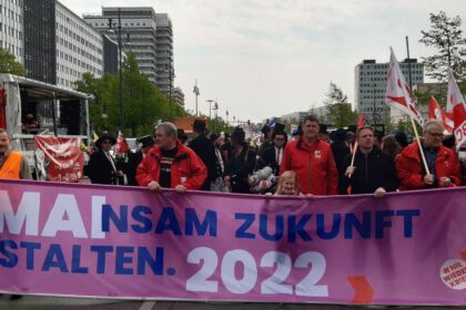 Spitze der Maidemonstration in Berlin. Foto: RedGlobe