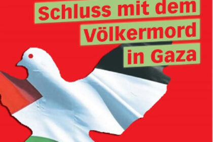 DKP-Plakat gegen den Völkermord in Gaza