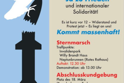 Plakat zur Friedensdemo am 3. Oktober 2024