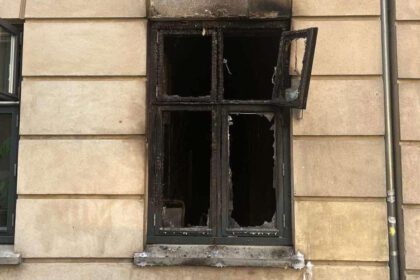 Brandanschlag auf Global Aktion in Kopenhagen. Foto: Global Aktion