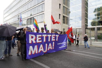 Solidarität mit Maja in Berlin. Foto: Perspektive Online (perspektive-online.net), CC BY 4.0