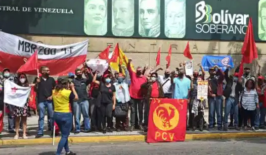 Wahlkampf vor der Zentralbank in Caracas. Foto: Tribuna Popular Wahlkampf vor der Zentralbank in Caracas. Foto: Tribuna Popular
