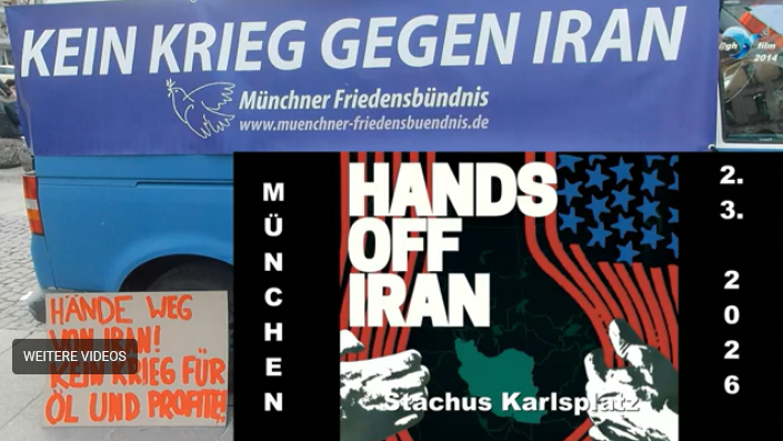Hands Off Iran Kundgebung am 2. März 2026 am Karlsplatz/Stachus in München