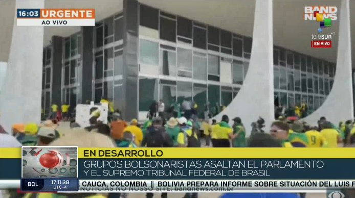 Putschversuch in Brasilien. Screenshot: Telesur